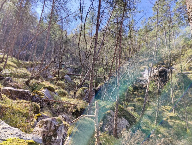 Noe utfordrende terreng med stor ut og bratte berg.