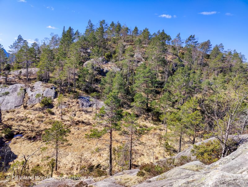 En lite dalføre må passeres rett før toppen.