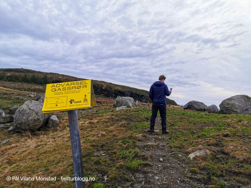 Stien følger traseen til gassrørledningen fra Åsgard til Kårstø.