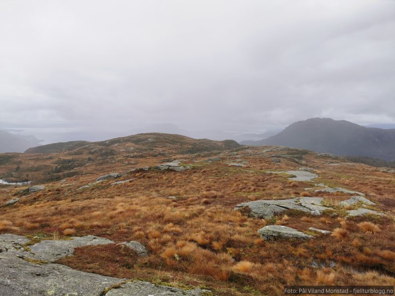 Utsikt nordover mot Sunnhordland. Børkjenesnuten på andre side av Etnefjorden.