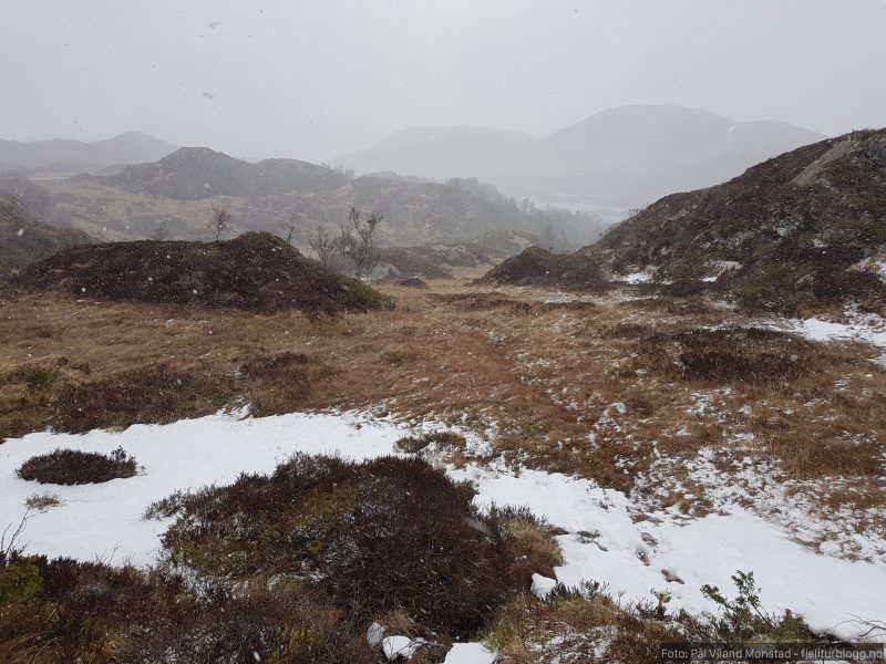 Solskinn er byttet ut med snøbyge